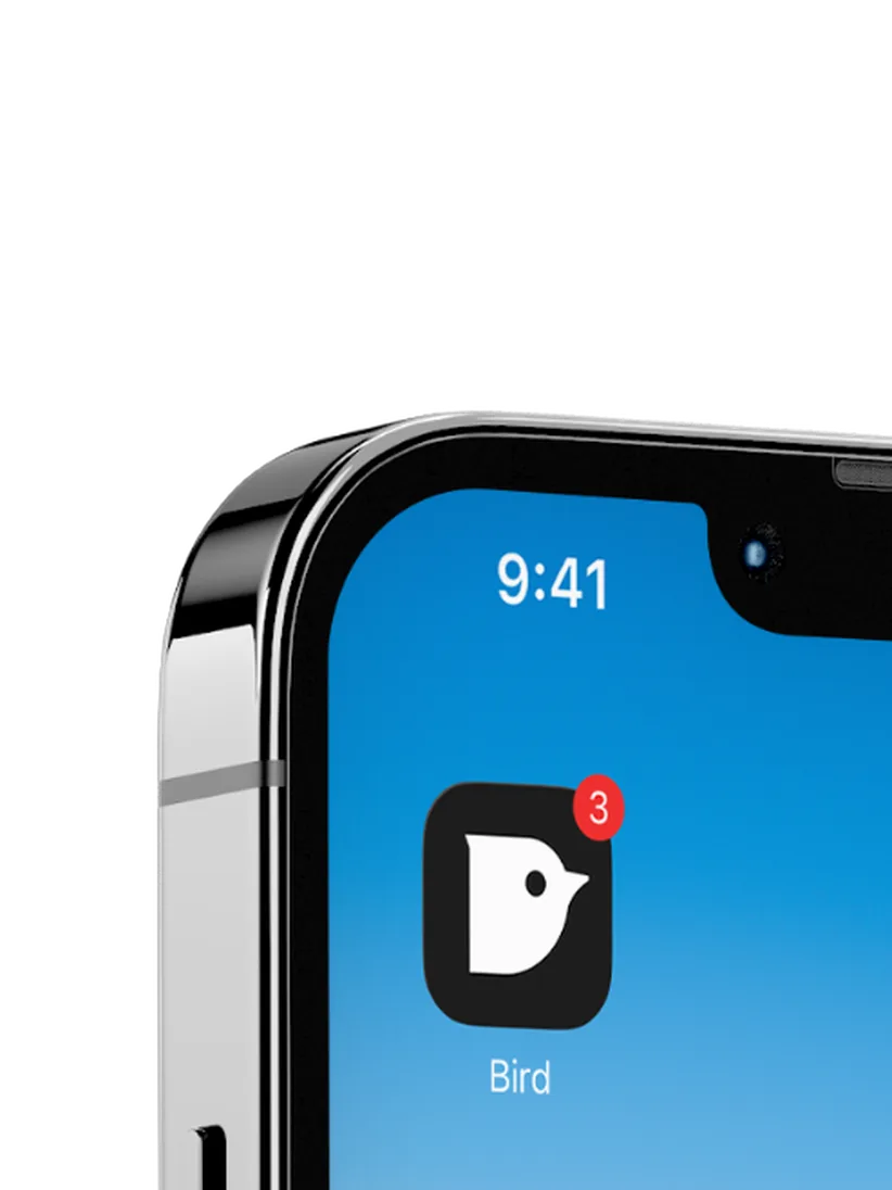 Bird app icon on an iPhone home screen